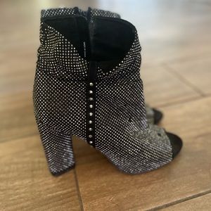 Gianni Bini Rhinestone Peep Toe Booties
